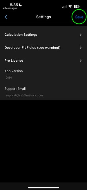 You can only save changes from the parent settings menu